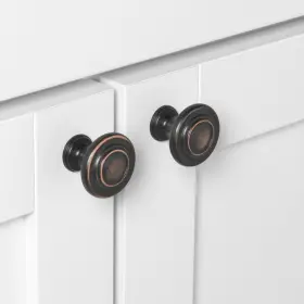 Gliderite 849376011339 1.25-inch Oil-rubbed Bronze 3-ring Round Cabinet Brown #3
