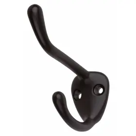 Gliderite 849376011551 Matte Black Double Robe And Coat Hooks Pack Of