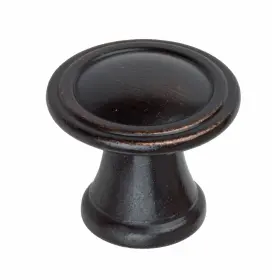 Gliderite 849376011599 1.25-inch Oil Rubbed Bronze Round Deco Cabinet Brown