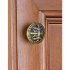 Gliderite 849376011896 1.25-inch Antique Brass Round Braided Cabinet Gold #3