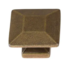 Gliderite 849376012688 1.375-inch Antique Brass Square Cabinet Knobs Gold