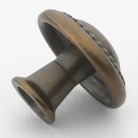 Gliderite 849376012718 1.25 Inch Antique Brass Round Beaded Cabinet Knobs Pack #2