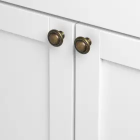 Gliderite 849376012718 1.25 Inch Antique Brass Round Beaded Cabinet Knobs Pack #3