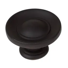 Gliderite 849376012763 1-inch Matte Black Small Round Ring Button Cabinet