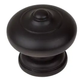 Gliderite 849376012848 1.5-inch Matte Black Round Ring Mushroom Cabinet