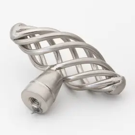 Gliderite 849376013944 2-inch Oval Twisted Birdcage Cabinet Knob - Satin Silver #2
