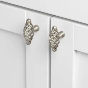 Gliderite 849376013944 2-inch Oval Twisted Birdcage Cabinet Knob - Satin Silver #3