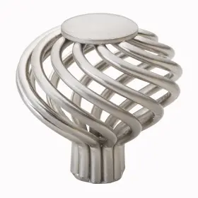 Gliderite 849376013968 1.5-inch Satin Nickel Birdcage Cabinet Knobs Pack Grey