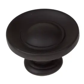 Gliderite 849376014071 1-inch Matte Black Small Round Ring Button Cabinet