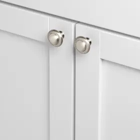 Gliderite 849376014125 1.25-inch Satin Nickel Round Beaded Cabinet Knobs Pack Of #3