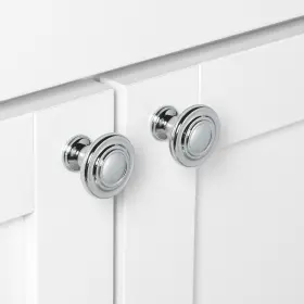 Gliderite 849376014187 1.25-inch Polished Chrome 3-ring Round Cabinet Knobs Pack Of 25 #3
