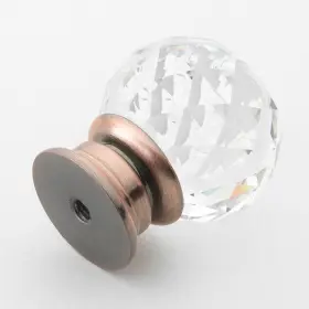 Gliderite 849376016778 1.19-inch Clear K9 Crystal Cabinet Knobs Oil Rubbed Bronze Pack Of #2