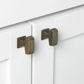 Gliderite 849376020041 Antique Brass Rectangle Deco Cabinet Knob Pack Of #3