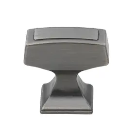 Gliderite 849376020096 Satin Pewter Rectangle Deco Cabinet Knob Pack Of
