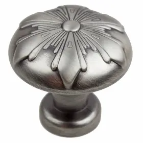 Gliderite 849376020249 1.125-inch Satin Pewter Round Snowflake Cabinet