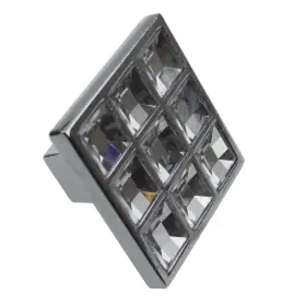 Gliderite 849376021970 Large 1.5-inch Square K9 Crystal Cabinet Knobs Finish