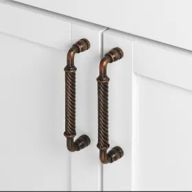 Gliderite 849376031948 6-5/16 Inch Cc Twisted Steel Dresser Drawer Pulls Bronze Finish Rubbed #3