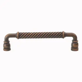 Gliderite 849376031948 6-5/16 Inch Cc Twisted Steel Dresser Drawer Pulls Bronze Finish Rubbed