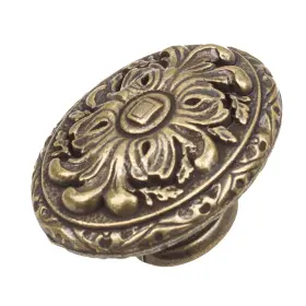 Gliderite 849376035878 2-inch Old World Ornate Oval Antique Brass Cabinet Mini Large #2