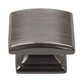 Gliderite 849376036738 1.25-inch Domed Convex Square Brushed Pewter