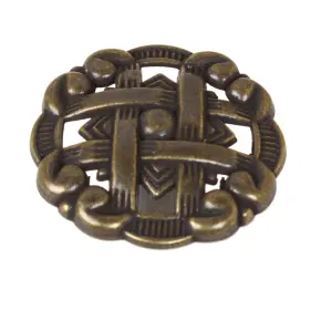 Gliderite 849376037421 1.375-inch Celtic Medallion Antique Brass Cabinet