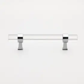 Gliderite 849376041367 3.75-inch Clear Acrylic Cabinet Drawer Pulls Pack Chrome Finish Polis