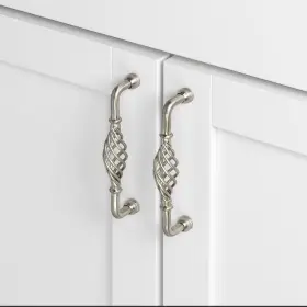 Gliderite 849376046454 5-inch Cc Satin Nickel Fluted Birdcage Cabinet Finish #3