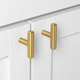 Gliderite 849376049349 2-inch Solid Satin Gold Cabinet Bar Knobs Pack Of Finish #3