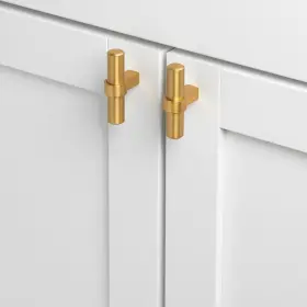 Gliderite 849376051007 2.25-inch Solid Satin Gold Euro Cabinet T-knob #3