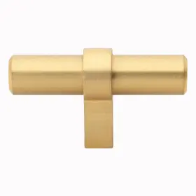 Gliderite 849376051007 2.25-inch Solid Satin Gold Euro Cabinet T-knob