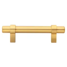 Gliderite 849376051045 3-inch Solid Satin Gold Euro Cabinet Bar Pulls 10 Pack