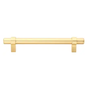 Gliderite 849376051151 5-inch Solid Satin Gold Euro Cabinet Bar Pulls 25 Pack