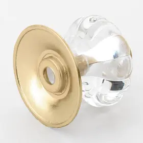Gliderite 849376051632 1.25-inch Clear Acrylic Cabinet Knob Satin Gold Finish #2