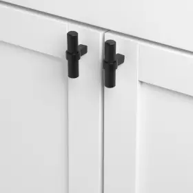 Gliderite 849376053612 10-pack 2-1/4-inch Solid Steel Euro Cabinet T-knob Black #3