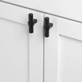 Gliderite 849376053629 25-pack 2-1/4-inch Solid Steel Euro Cabinet T-knob Black #3