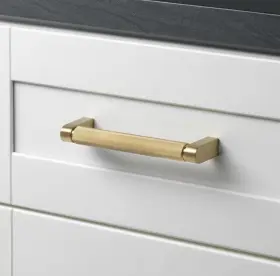 Gliderite 849376055241 Cabinet/bar Pulls Satin Goldtone Solid Knurled Center 5- Inch C-c 10 Pk #3