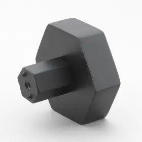 Gliderite 849376055753 10-pack 1-1/2 Inch Solid Hexagon Cabinet Knob Black #2