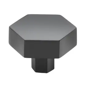 Gliderite 849376055753 10-pack 1-1/2 Inch Solid Hexagon Cabinet Knob Black