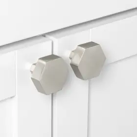 Gliderite 849376055876 1-1/2 Inch Satin Nickel Hexagon Cabinet Knobs #3