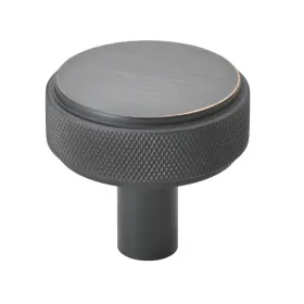 Gliderite 849376055906 10-pack 1-1/2 Inch Solid Round Knurled Cabinet Brown