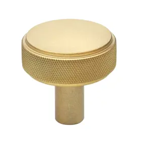 Gliderite 849376055937 10-pack 1-1/2 Inch Solid Round Knurled Cabinet Gold Finish