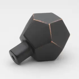 Gliderite 849376055999 1-1/2 Inch Rubbed Bronze Faceted Cabinet Knobs Oil #2