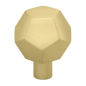 Gliderite 849376056057 10-pack 1-1/2 Inch Solid Faceted Cabinet Knob Gold Finish
