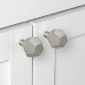 Gliderite 849376056088 1-1/2 Inch Satin Nickel Solid Faceted Cabinet Knobs 10-pack - #3