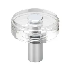 Gliderite 849376056149 1-1/2 Inch Round Clear Cabinet Knobs Polished Chrome
