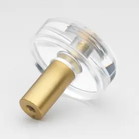 Gliderite 849376056170 1-1/2 Inch Round Clear Cabinet Knobs Satin Gold #2