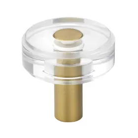 Gliderite 849376056170 1-1/2 Inch Round Clear Cabinet Knobs Satin Gold
