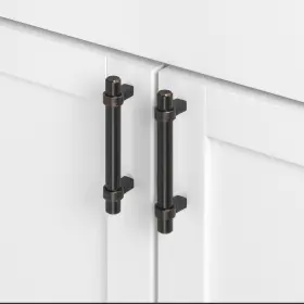 Gliderite 849376056804 5-pack 3-3/4-inch Center Solid Steel Euro Cabinet Brown #3