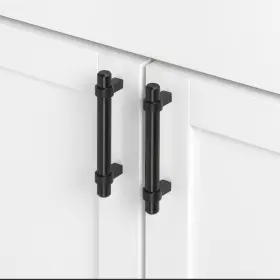 Gliderite 849376056842 5-pack 3-3/4-inch Center Solid Steel Euro Cabinet Black #3