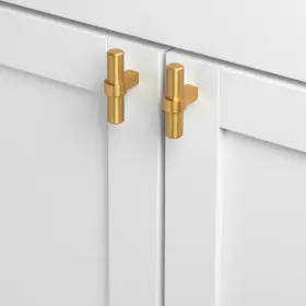 Gliderite 849376056866 5-pack 2-1/4 Inch Satin Gold Euro Solid Cabinet #3